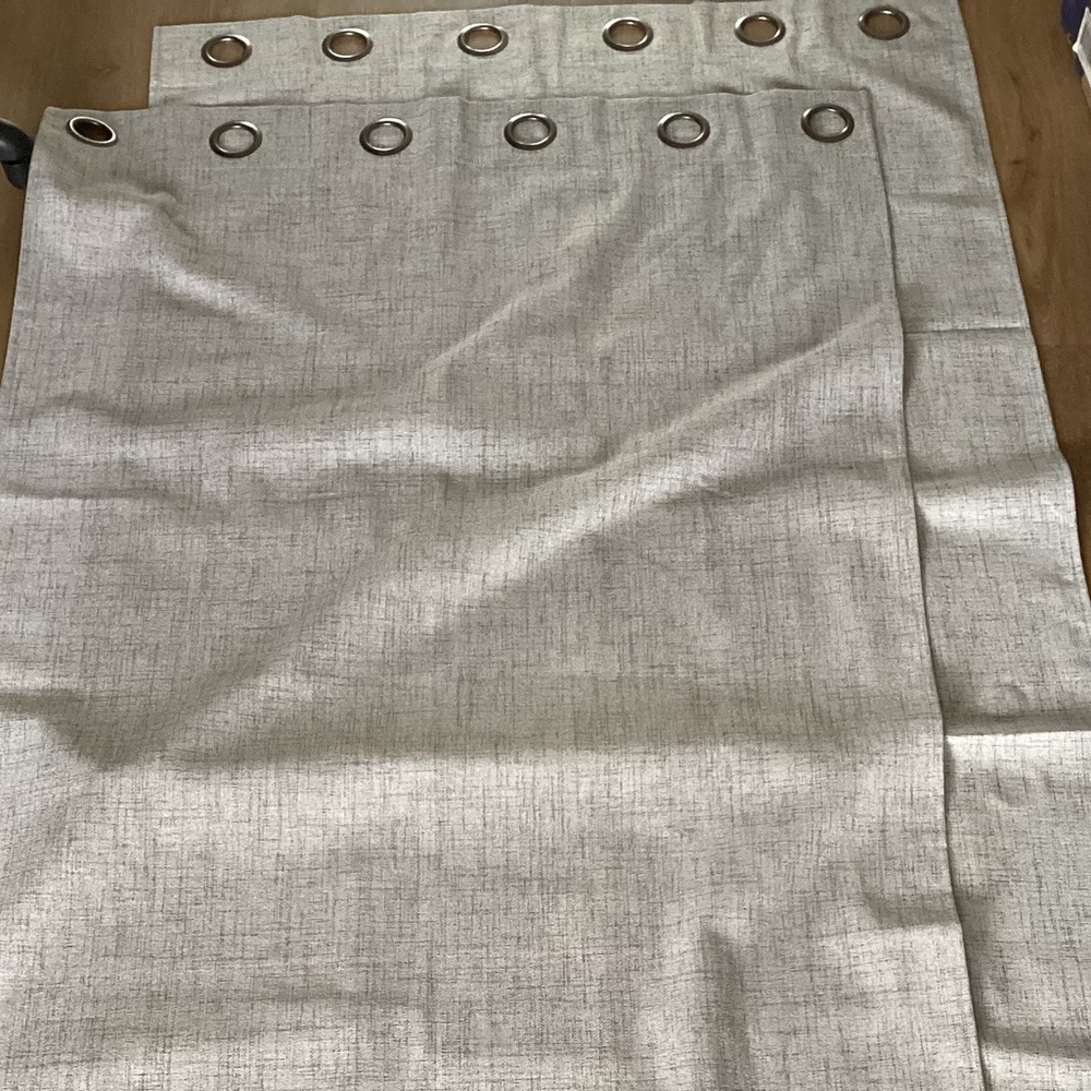 Set of 4 GRAY SALT Blackout Grommet Shimmer Window Panels